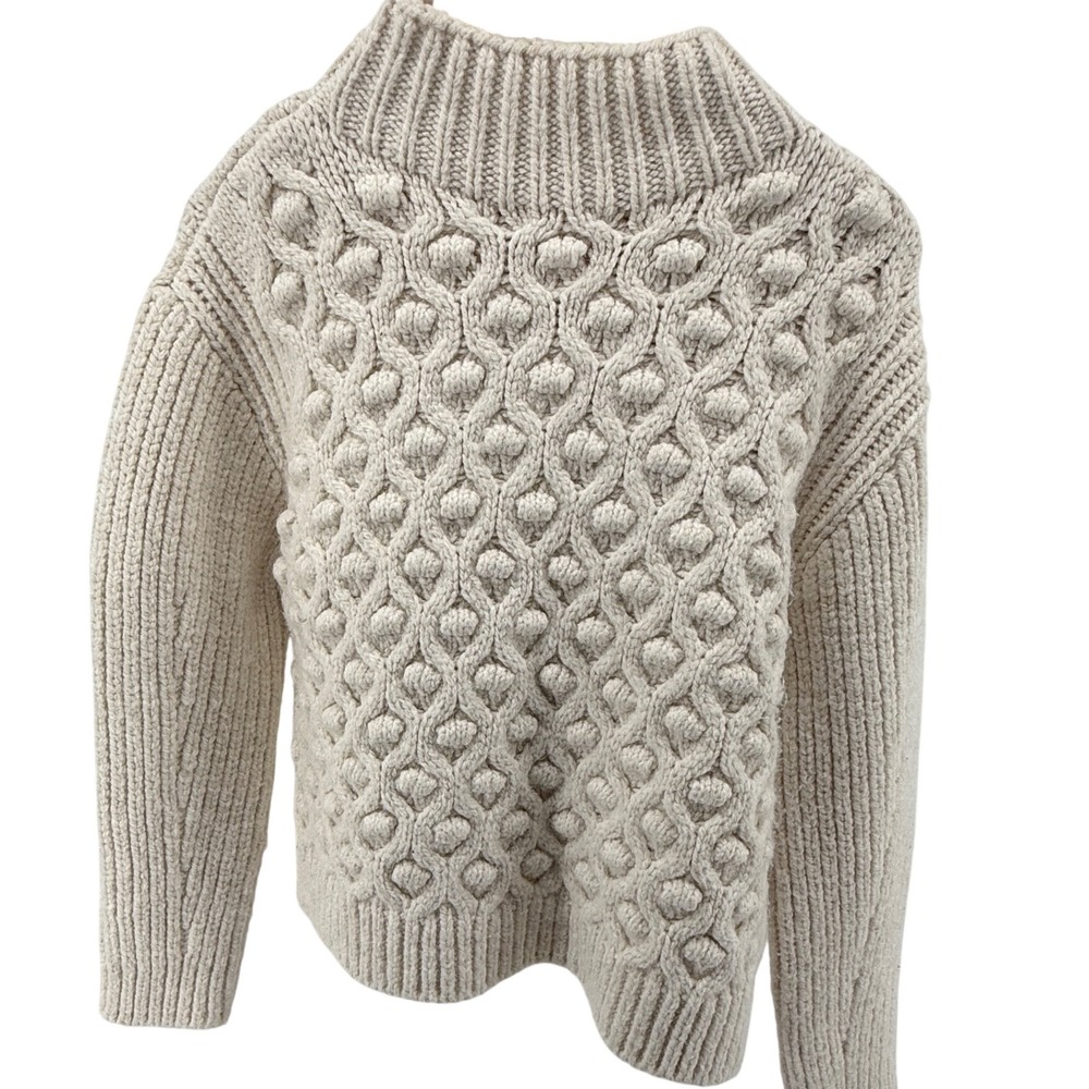 Beautiful Zara Textured Knit Mock Neck‎ Pullover Sweater Beige Neutral
Small